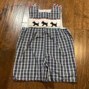 Remember Nguyen Smocked Scottie dogs plaid multicolor SZ 3T smocked Jon Jon